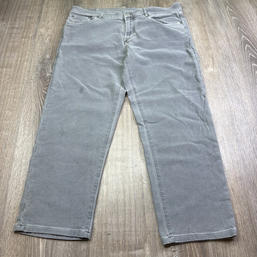 Faherty Mens Gray Denim Stretch Five Pockets Straight Leg Cropped Jeans Size 36